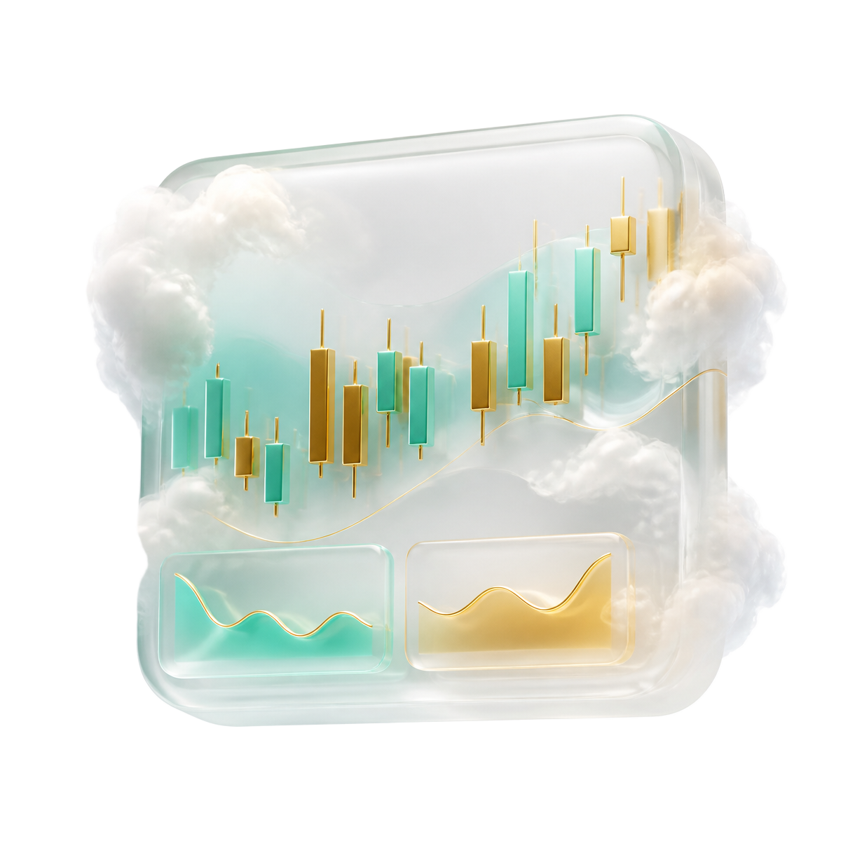 Illustration of a translucent trading dashboard used in ProMarketsCFD platform research